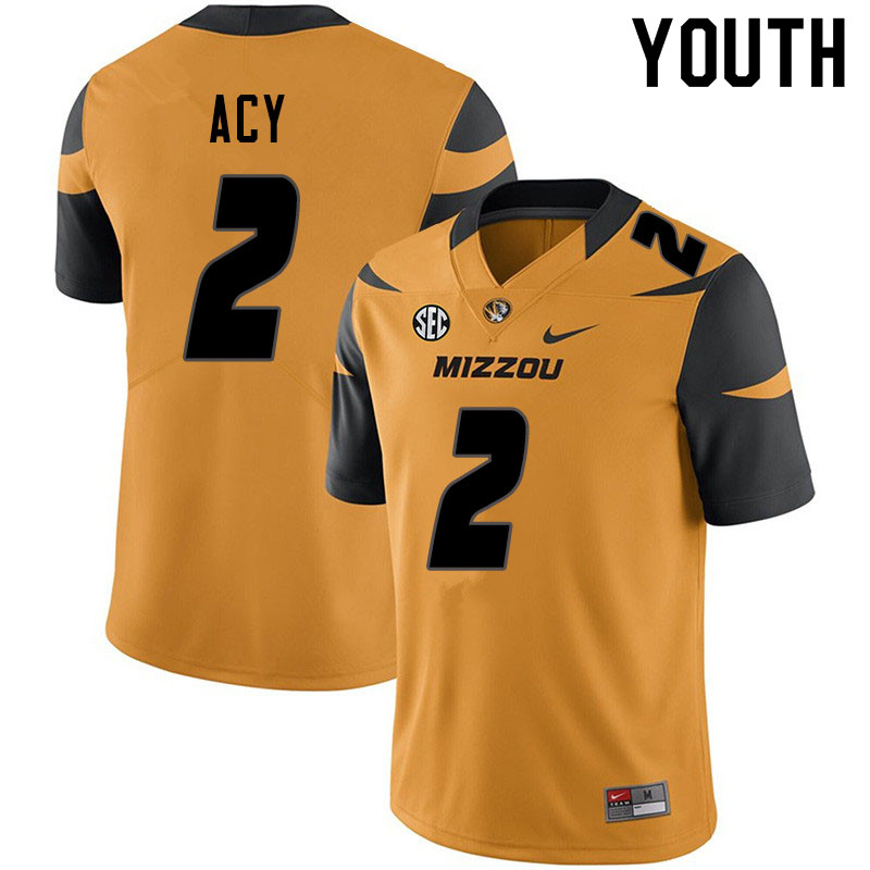 Youth #2 DeMarkus Acy Missouri Tigers College Football Jerseys Sale-Yellow
